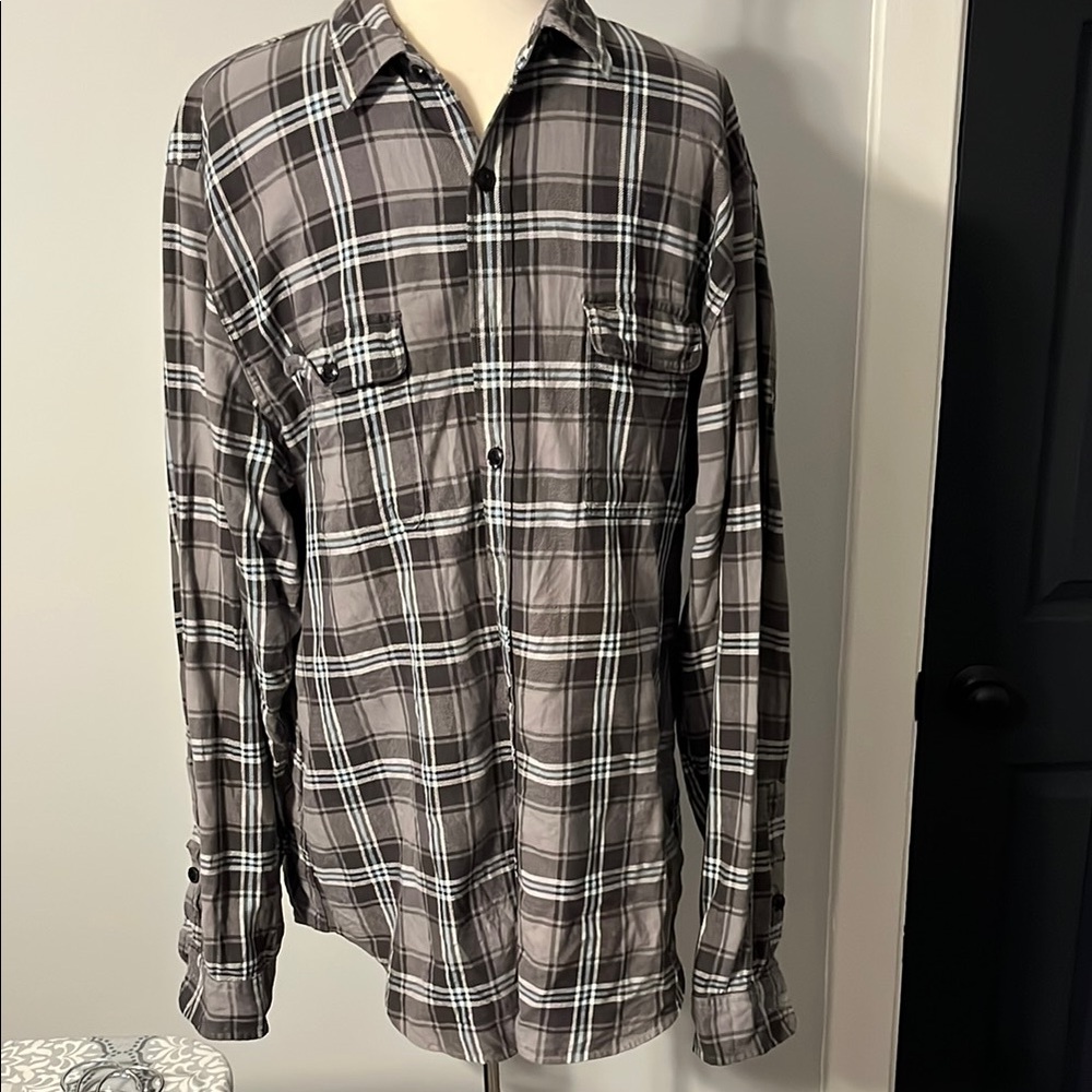 Gray Casual Button Down Shirt
